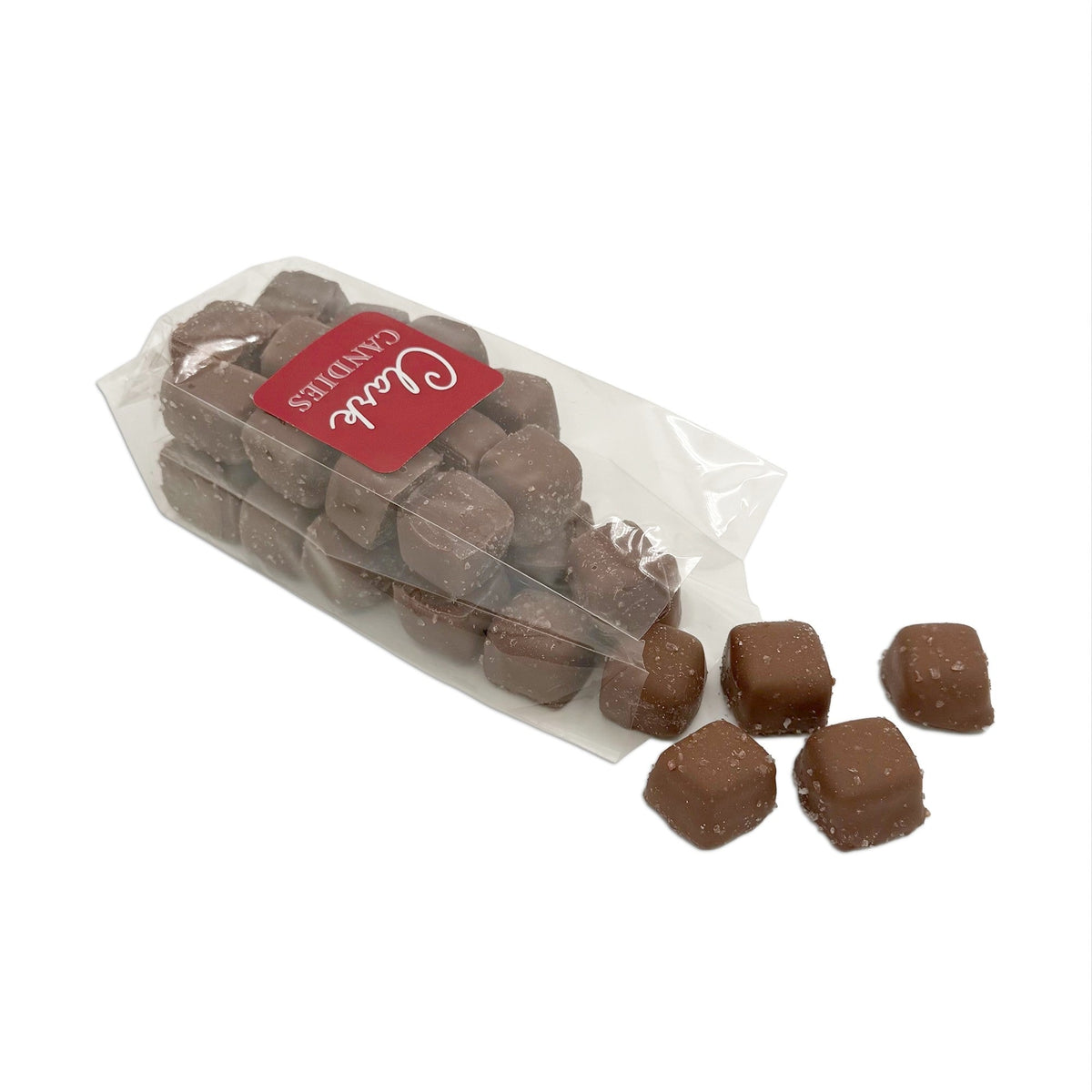 Himalayan Salt Caramel Truffles in a cellophane bag