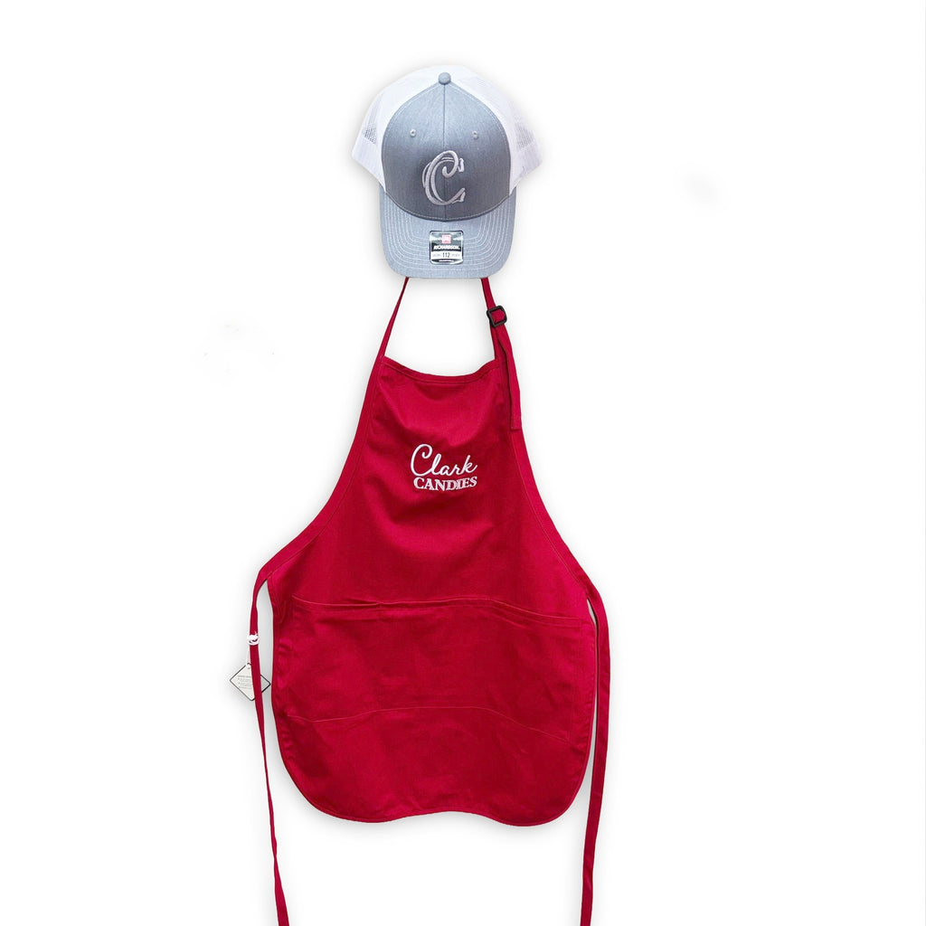 Clark Candies Team Apron with trucker hat